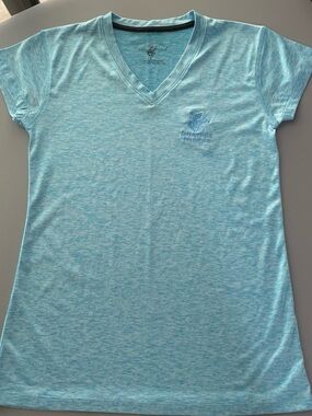 Beverly Hills Polo Club Heathered Aqua V-Neck Short Sleeve Tee